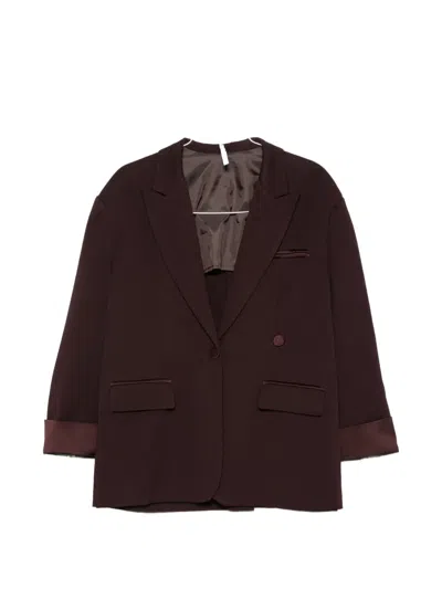 Imperial Single-breasted Peaked-lapels Blazer In Brown