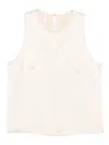 Imperial Sleeveless Satin-finish Top In White