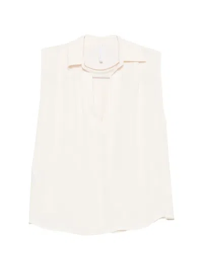 Imperial Sleeveless V-neck Top In Neutral