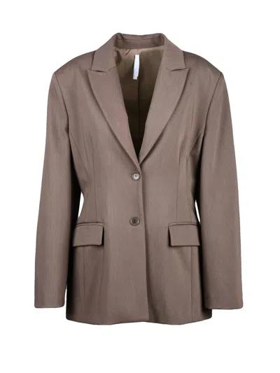 Imperial Tailored Brown Fitted Jacket With Classic Lapel And Versatile Appeal In Multi