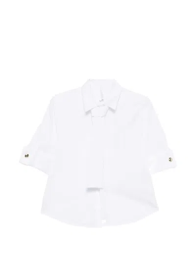 Imperial Tie-detail Short-sleeve Shirt In White