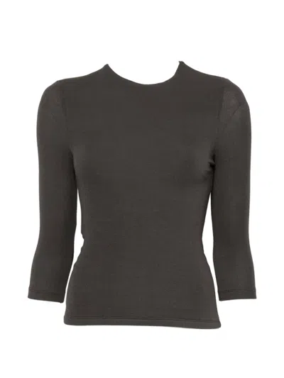 Imperial Twist-detail Open-back Top In Gray