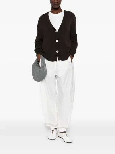 Imperial V-neck Button-down Cardigan In Brown