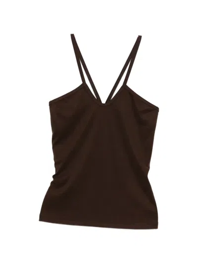 Imperial V-neck Spaghetti-strap Top In Brown