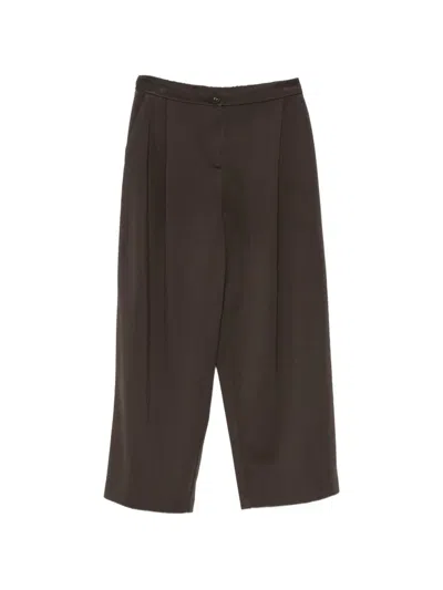 Imperial Wide-leg Cropped Trousers In Brown