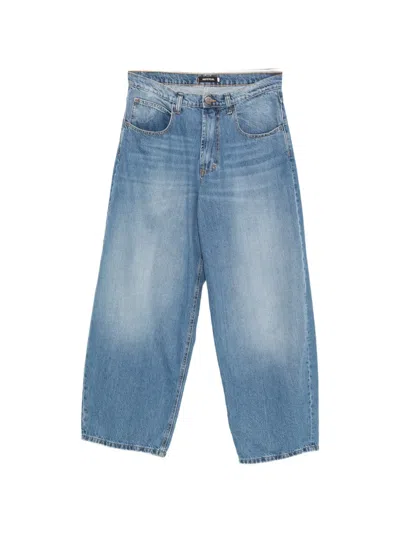 Imperial Wide-leg Faded Jeans In Blue