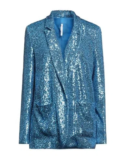 Imperial Woman Blazer Azure Size M Polyester, Elastane In Blue