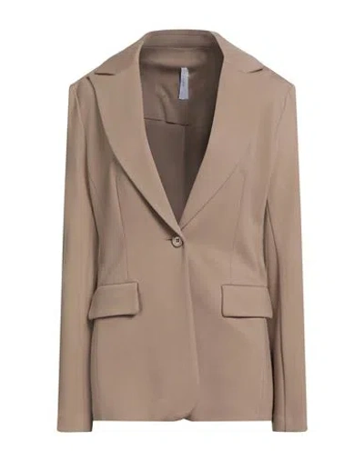 Imperial Woman Blazer Camel Size Xl Viscose, Polyamide, Elastane In Brown