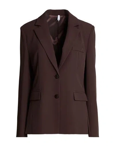 Imperial Woman Blazer Chocolate Brown Size M Polyester, Elastane