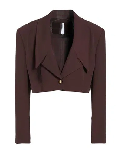 Imperial Woman Blazer Dark Brown Size Xs Polyester, Elastane