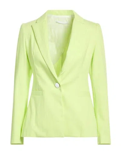 Imperial Woman Blazer Lime Green Size L Cotton, Polyester, Elastane In Multi