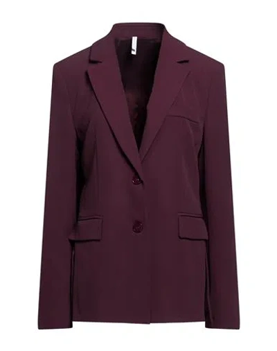 Imperial Woman Blazer Plum Size M Polyester, Elastane In Purple