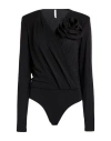Imperial Woman Bodysuit Black Size S Viscose, Polyester, Polyamide, Elastane In Black