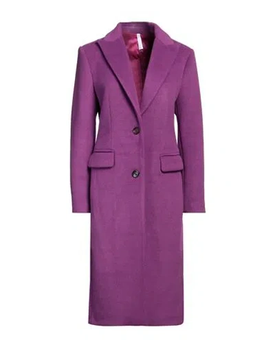 Imperial Woman Coat Mauve Size L Polyester, Viscose In Purple