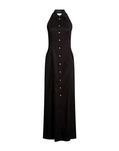 Imperial Woman Maxi Dress Black Size 6 Cotton, Viscose, Elastane