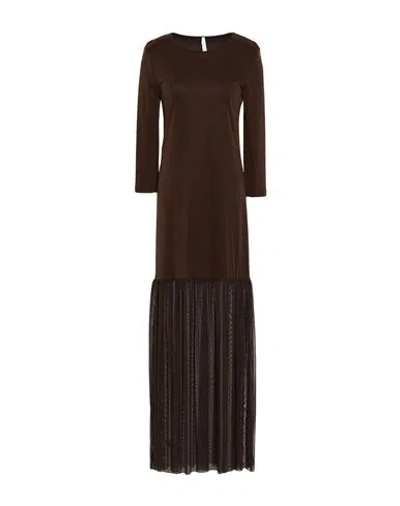 Imperial Woman Maxi Dress Chocolate Brown Size S Viscose, Polyester, Elastane