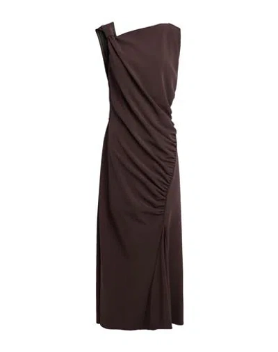 Imperial Woman Maxi Dress Chocolate Brown Size Xl Polyester, Elastane
