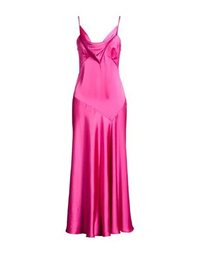 Imperial Woman Maxi Dress Fuchsia Size L Polyester In Pink