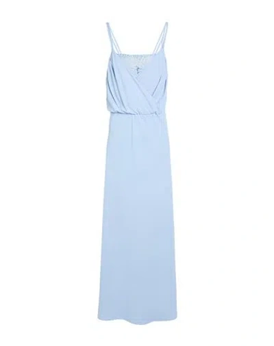 Imperial Woman Maxi Dress Light Blue Size Xs Polyester, Elastane In Animal Print