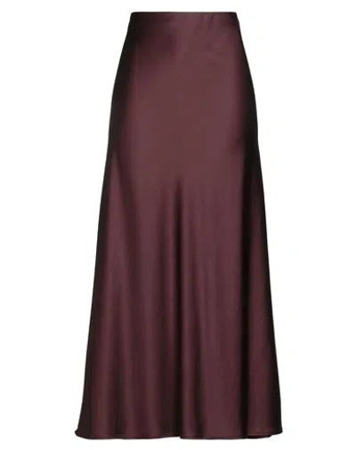 Imperial Woman Maxi Skirt Burgundy Size L Polyester In Brown