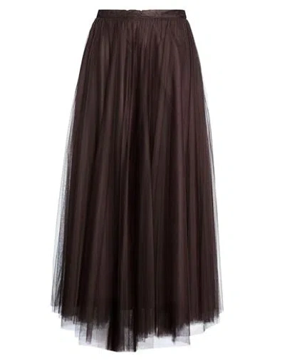 Imperial Woman Maxi Skirt Dark Brown Size M Polyester
