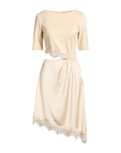 Imperial Woman Midi Dress Beige Size S Viscose, Polyamide, Elastane