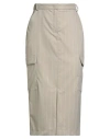 Imperial Woman Midi Skirt Beige Size S Polyester, Viscose, Elastane In Gray