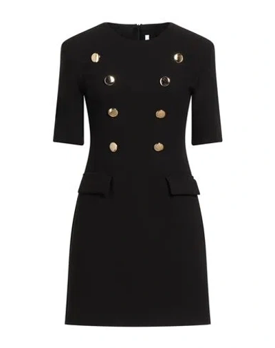 Imperial Woman Mini Dress Black Size M Polyester, Viscose, Elastane