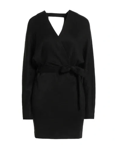 Imperial Woman Mini Dress Black Size M Viscose, Polyester, Polyamide