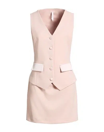 Imperial Woman Mini Dress Blush Size M Polyester, Elastane In Pink
