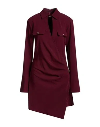 Imperial Woman Mini Dress Burgundy Size S Polyester, Elastane In Red