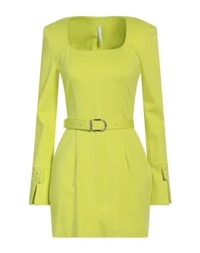 Imperial Woman Mini Dress Light Green Size S Viscose, Polyamide, Elastane