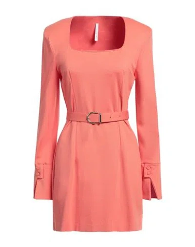 Imperial Woman Mini Dress Salmon Pink Size S Viscose, Polyamide, Elastane