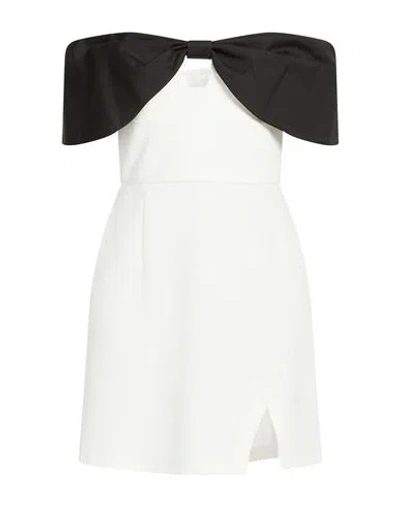 Imperial Woman Mini Dress White Size S Polyester, Elastane, Cotton, Polyamide In Black