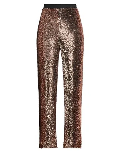 Imperial Woman Pants Bronze Size S Polyester, Elastane In Yellow
