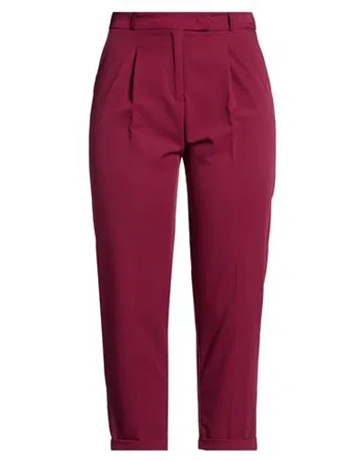 Imperial Woman Pants Burgundy Size L Polyester, Viscose, Elastane In Red
