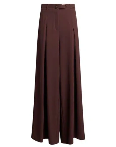 Imperial Woman Pants Chocolate Brown Size M Polyester, Elastane In Burgundy
