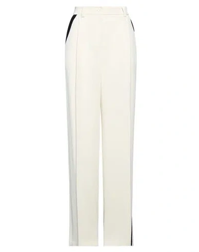 Imperial Woman Pants Cream Size L Polyester, Elastane In White