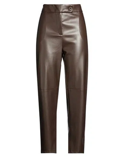 Imperial Woman Pants Dark Brown Size L Polyester