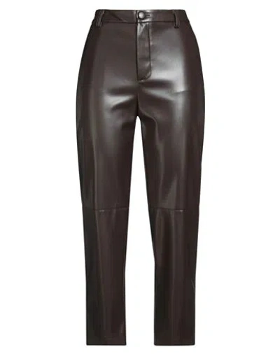 Imperial Woman Pants Dark Brown Size L Polyester, Polyurethane Coated
