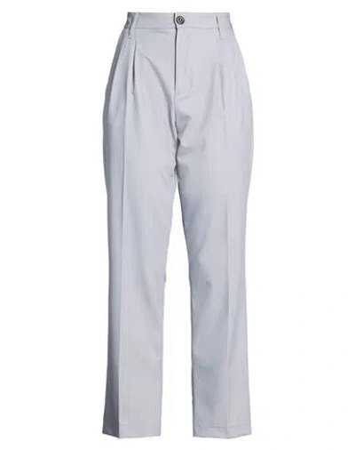 Imperial Woman Pants Grey Size 8 Polyester, Viscose, Elastane In Blue