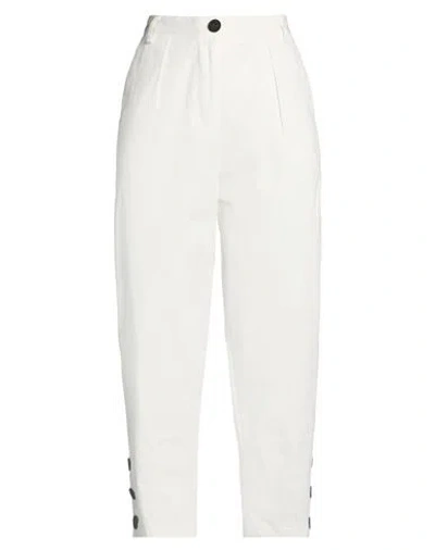 Imperial Woman Pants Ivory Size S Cotton, Elastane In White