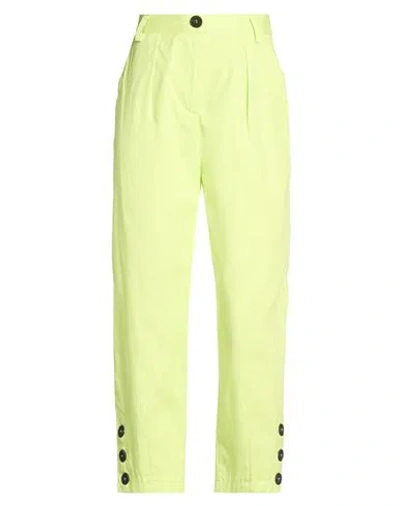 Imperial Woman Pants Lime Green Size S Cotton, Elastane