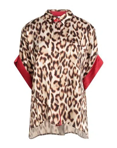 Imperial Woman Shirt Dark Brown Size S Viscose, Polyester In Multi