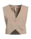 Imperial Woman Tailored Vest Camel Size L Polyester, Viscose, Elastane In Neutral