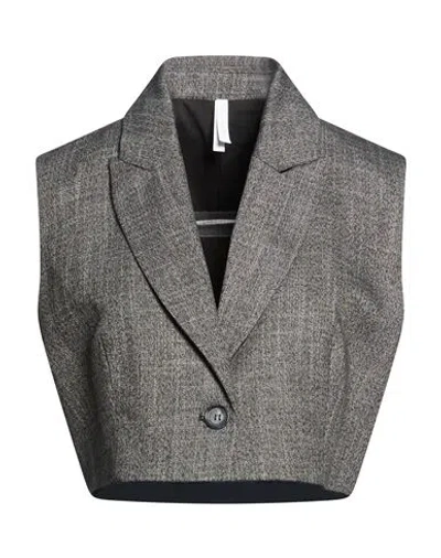 Imperial Woman Tailored Vest Charcoal Size S Polyester, Viscose, Elastane In Gray