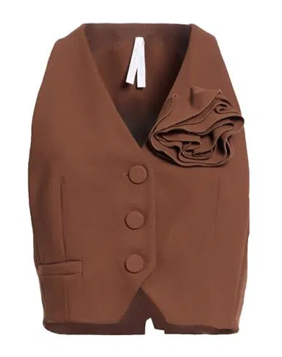 Imperial Woman Tailored Vest Chocolate Brown Size S Polyester, Elastane