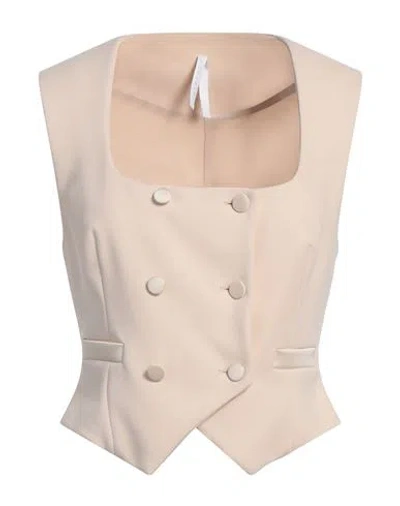 Imperial Woman Tailored Vest Ivory Size S Polyester, Elastane In White