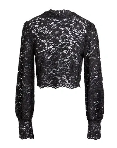 Imperial Woman Top Black Size M Viscose, Cotton, Polyamide