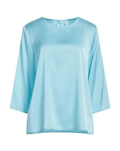 Imperial Woman Top Sky Blue Size Xl Polyester, Elastane